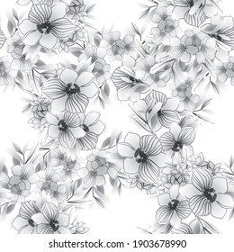 Abstract elegance seamless pattern with floral background