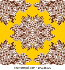 Abstract Elegance Seamless pattern with floral background