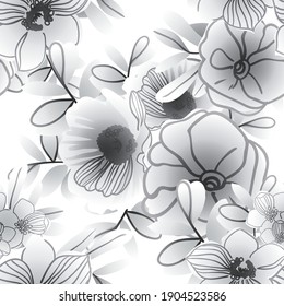 Abstract elegance seamless pattern with floral background