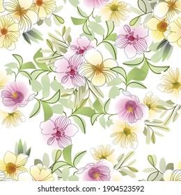 Abstract elegance seamless pattern with floral background