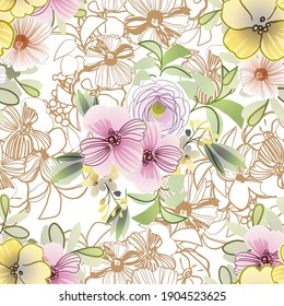 Resumen de la elegancia sin problemas con fondo floral