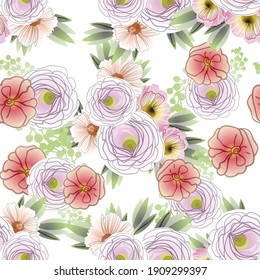 Abstrakte Eleganz, nahtloses Muster mit floralem Hintergrund