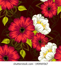 Abstract Elegance Seamless pattern with floral background