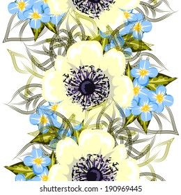 Abstract Elegance Seamless pattern with floral background
