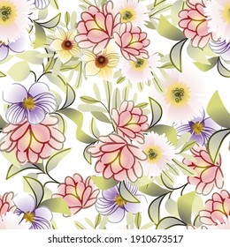 Abstract elegance seamless pattern with floral background