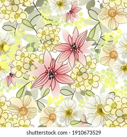Abstract elegance seamless pattern with floral background