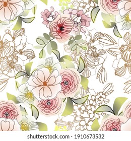 Resumen de la elegancia sin problemas con fondo floral