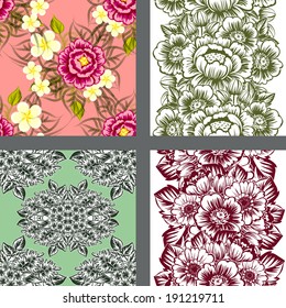 Abstract Elegance Seamless pattern with floral background