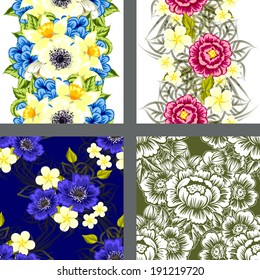 Abstract Elegance Seamless pattern with floral background