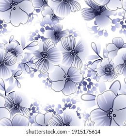 Abstract elegance seamless pattern with floral background
