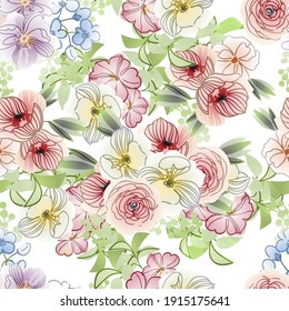 Abstrakte Eleganz, nahtloses Muster mit floralem Hintergrund