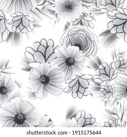 Abstract elegance seamless pattern with floral background