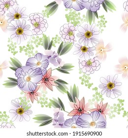 Abstract elegance seamless pattern with floral background