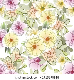 Resumen de la elegancia sin problemas con fondo floral