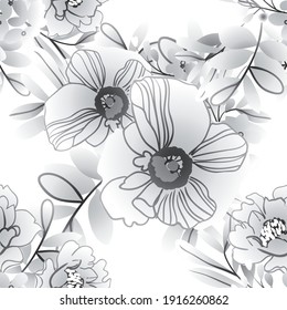 Abstrakte Eleganz, nahtloses Muster mit floralem Hintergrund
