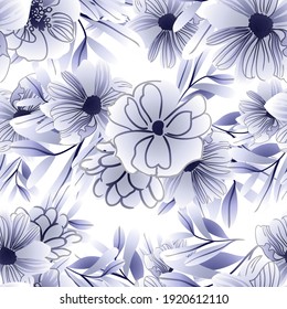 Abstract elegance seamless pattern with floral background