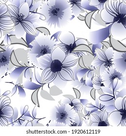 Abstract elegance seamless pattern with floral background