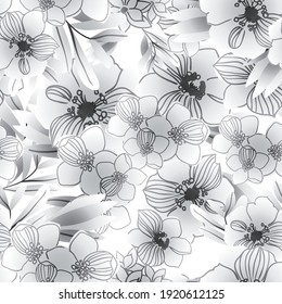 Abstract elegance seamless pattern with floral background