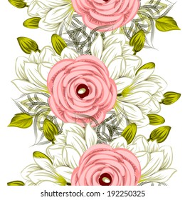 Abstract Elegance Seamless pattern with floral background