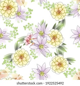 Abstract elegance seamless pattern with floral background