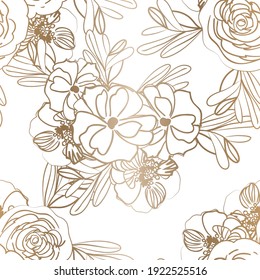 Abstract elegance seamless pattern with floral background