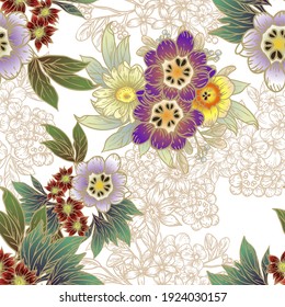 Abstract elegance seamless pattern with floral background