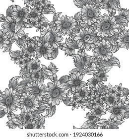 Abstract elegance seamless pattern with floral background