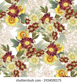 Abstract elegance seamless pattern with floral background