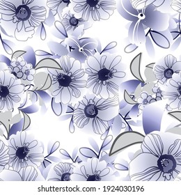 Abstract elegance seamless pattern with floral background