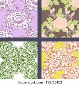 Abstract Elegance Seamless pattern with floral background 