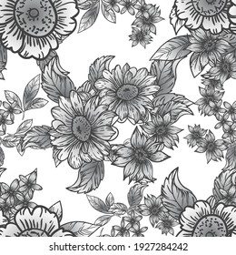 Abstract elegance seamless pattern with floral background