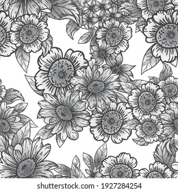 Abstract elegance seamless pattern with floral background