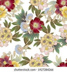 Abstract elegance seamless pattern with floral background