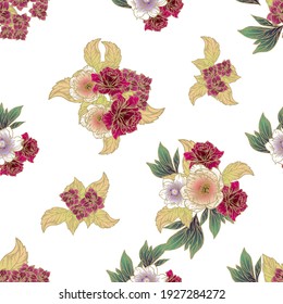 Abstract elegance seamless pattern with floral background