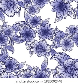 Abstract elegance seamless pattern with floral background