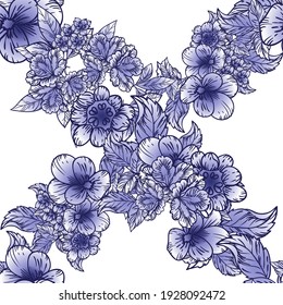 Abstract elegance seamless pattern with floral background