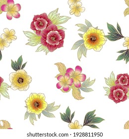 Abstract elegance seamless pattern with floral background