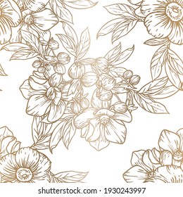Abstract elegance seamless pattern with floral background