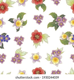 Abstract elegance seamless pattern with floral background