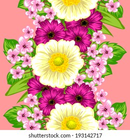 Abstract Elegance Seamless pattern with floral background
