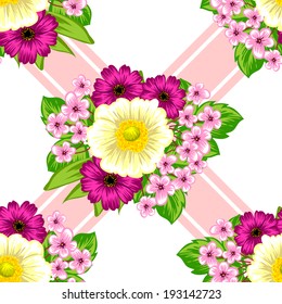 Abstract Elegance Seamless pattern with floral background