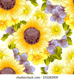 Abstract Elegance Seamless pattern with floral background
