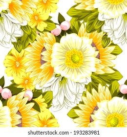 Abstract Elegance Seamless pattern with floral background