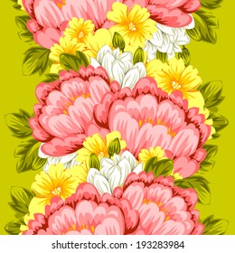 Abstract Elegance Seamless pattern with floral background