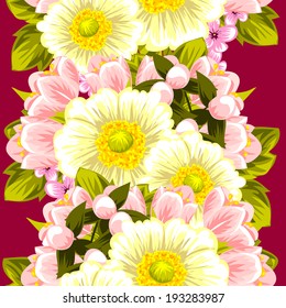Abstract Elegance Seamless pattern with floral background