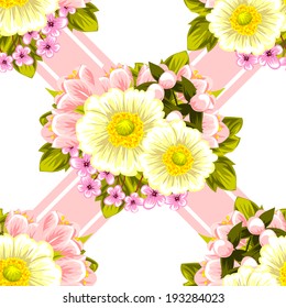 Abstract Elegance Seamless pattern with floral background