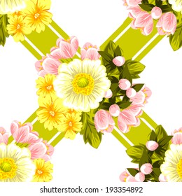 Abstract Elegance Seamless pattern with floral background