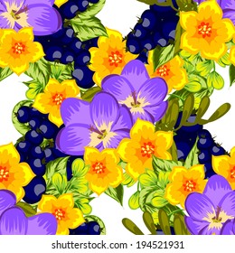 Abstract Elegance Seamless pattern with floral background