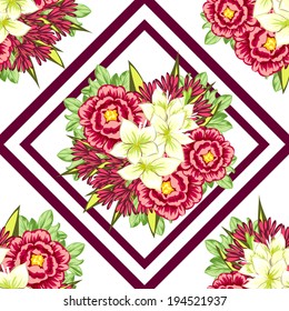 Abstract Elegance Seamless pattern with floral background