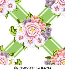 Abstract Elegance Seamless pattern with floral background